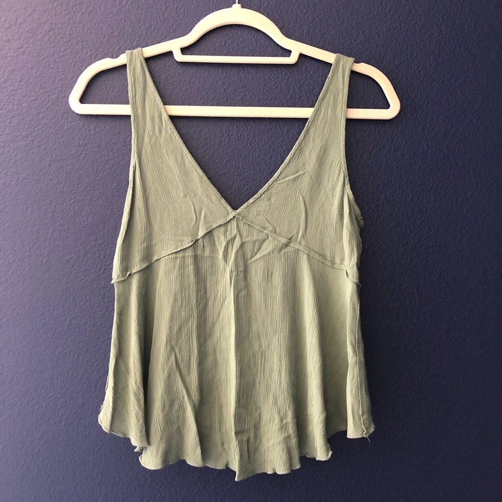 free people: green tank top